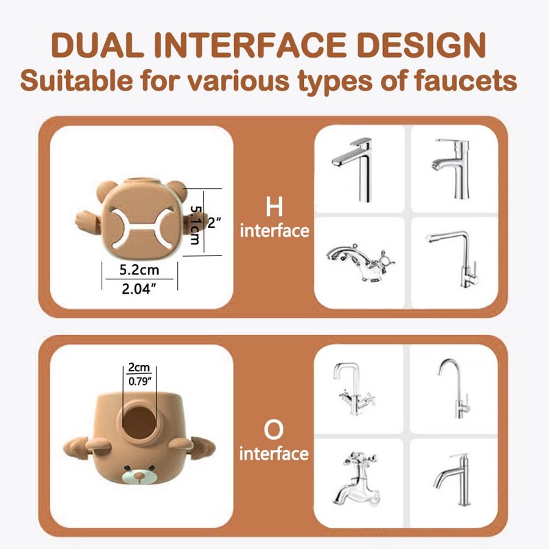 DLUCKY Faucet Extender for Sink Easy Use Sink Faucet Extenders with Temperature Sensitive for Toddlers, Kids Hand Washing Faucet Extension for Bathroom Sink, Kitchen, Brown - Image 4